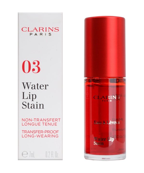 Clarins Water Lip Stain 03 Water Red All Skin Types 0.2 OZ For Discount