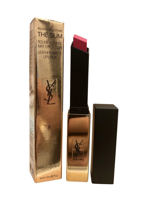 Yves Saint Laurent  Rouge Pur Couture Slim Leather Matte Lipstick 8 Contraty Fuchsia 0.08 OZ Sale