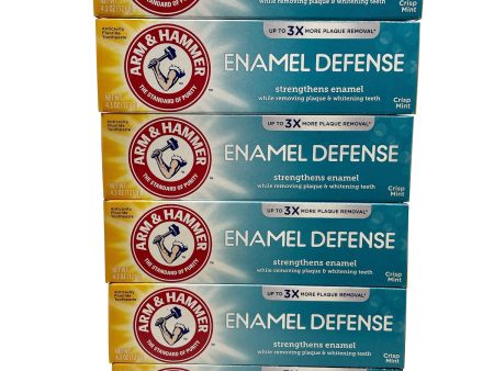 Arm & Hammer Enamel Defense Toothpaste Crisp Mint 4.3 OZ Pack of 6 Supply