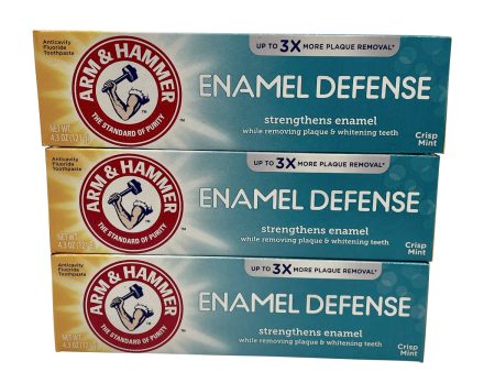 Arm & Hammer Enamel Defense Toothpaste Crisp Mint 4.3 OZ Pack of 3 Online Hot Sale