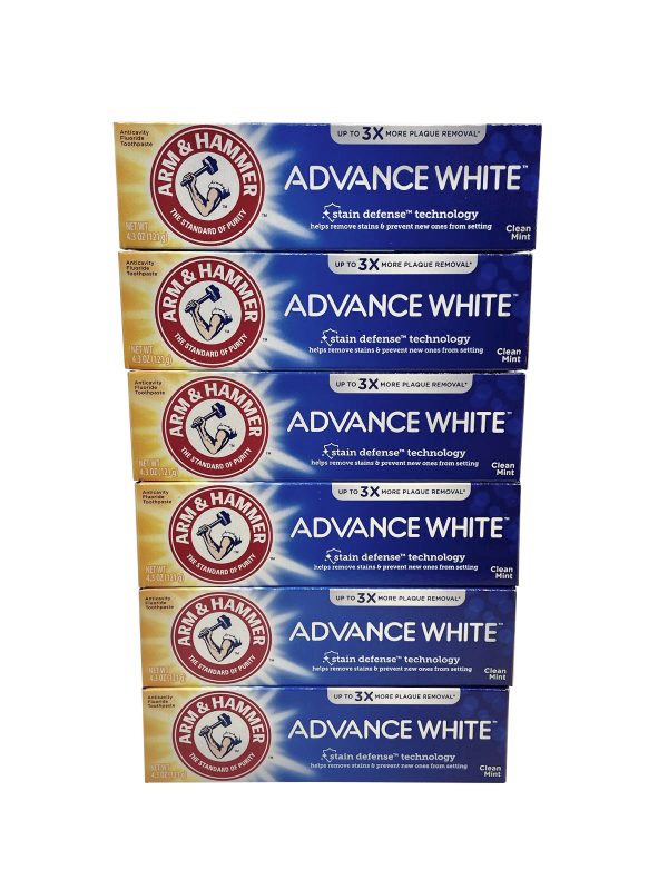 Arm & Hammer Advanced White Toothpaste Clean Mint 4.3 OZ Pack of 6 Online Hot Sale