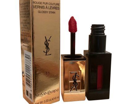 Yves Saint Laurent Rouge Pur Couture Glossy Stain #11 Rouge Gouache 0.20 OZ For Sale