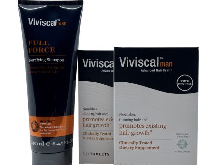 Viviscal Man Full Force Shampoo 8.45 OZ & Hair Growth Supplements 120 Tablets Online Hot Sale