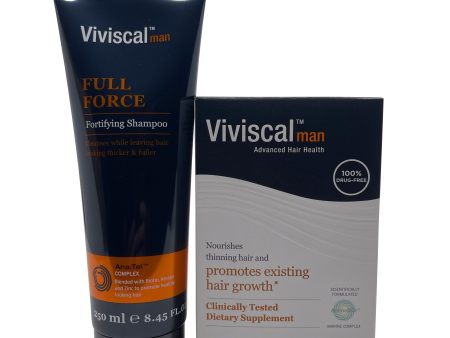 Viviscal Man Full Force Shampoo 8.45 OZ & Hair Growth Supplements 60 Tablets on Sale