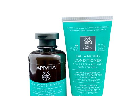 Apivita Oily Roots & Dry Ends  Shampoo 8.45 OZ & Conditioner 5.29 OZ Set Fashion