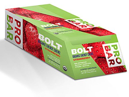 PROBAR - Bolt Organic Energy Chews Strawberry - 12 x 2.1 oz. Pouches Supply