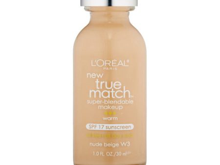 L OREAL - True Match Super-Blendable Makeup W3 Nude Beige - 1 fl. oz. (30 ml) Sale