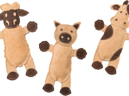 SPOT - Dura Fused Leather Assorted Barnyard Animals Dog Toy - 11 Inch on Sale