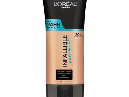 L OREAL - Infallible Pro-Glow Foundation, Natural Buff - 1 fl. oz. (30 ml) on Sale