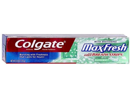 COLGATE - Whitening Fluoride Toothpaste with Mini Breath Strips Clean Mint - 6 oz. (130 g) Online Hot Sale