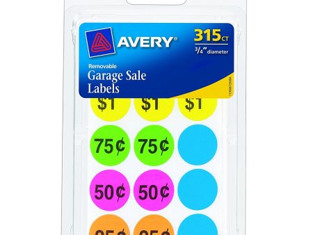 AVERY - Garage Sale Label 3 4  Round - Pack of 315 Sale