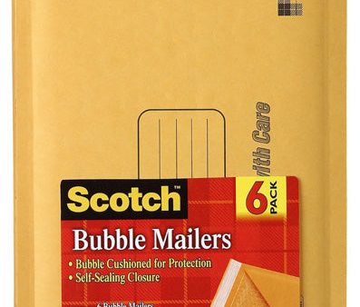 SCOTCH - Bubble Mailer, 6 in x 9 in, Size #0 - 6 Pack Sale