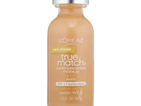 L OREAL - True Match Super-Blendable Makeup W5.5 Suntan (Warm) - 1 fl. oz. (30 ml) Cheap