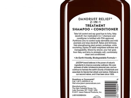 JASON - Dandruff Relief 2 in 1 Treatment Shampoo + Conditioner - 12 fl. oz. (355 ml) Hot on Sale