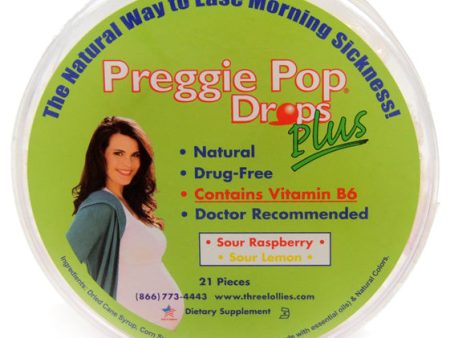 THREE LOLLIES - Preggie Pop Drops Plus with Vitamin B6 - 21 Pieces Online now